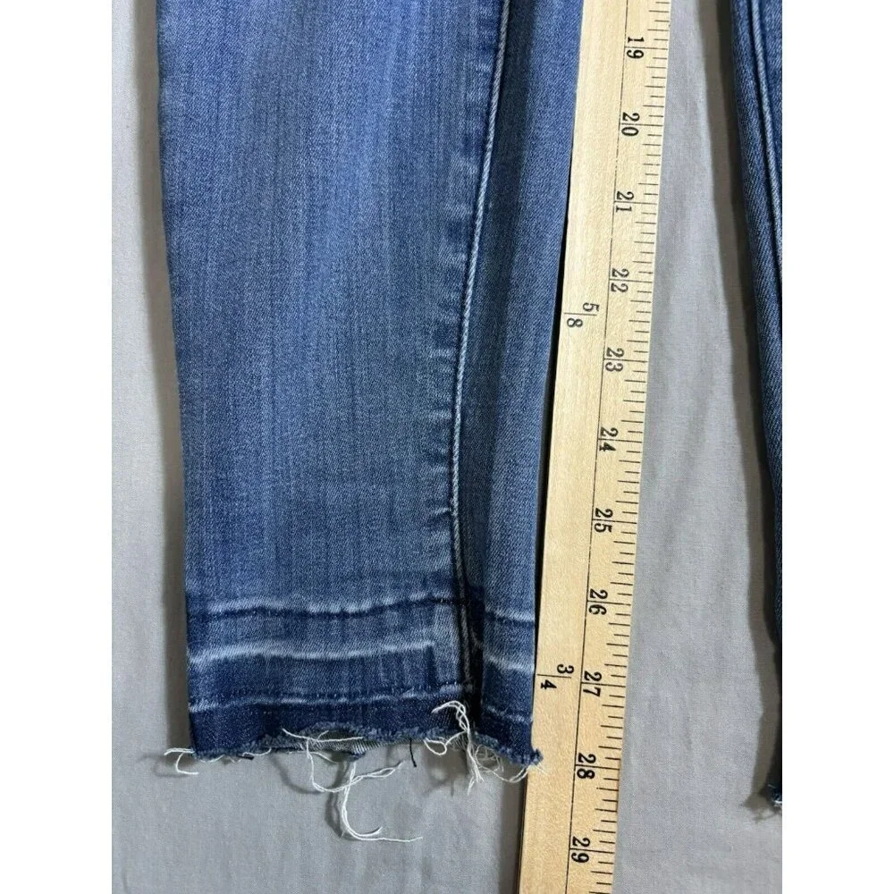 Judy Blue Jeans Womens 5/27 Blue Stretch Slim Fit Faded Pull On Released Hem - Picture 3 of 7